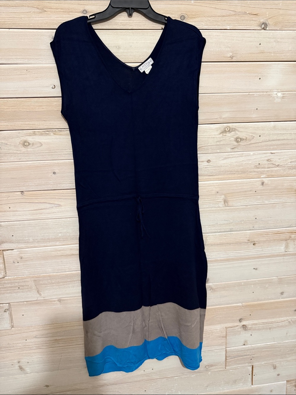 Sleeveless V-Neck Midi Dress with Drawstring waist